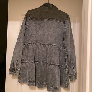 Shacket/top in a black wash denim.